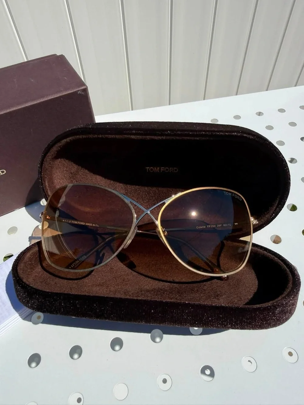 Tom Ford Women's Collette Brown Gradient Aviator Sunglasses NEW